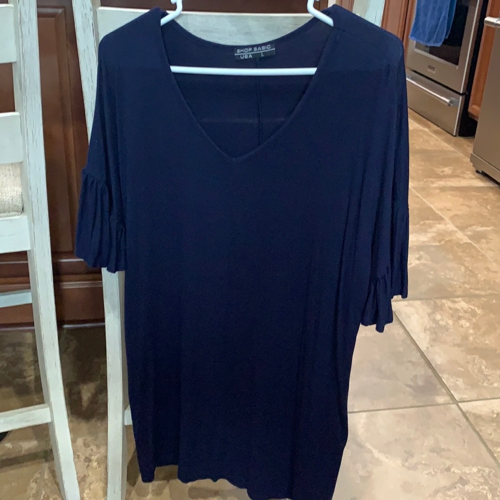 Navy vee neck tunic size Large